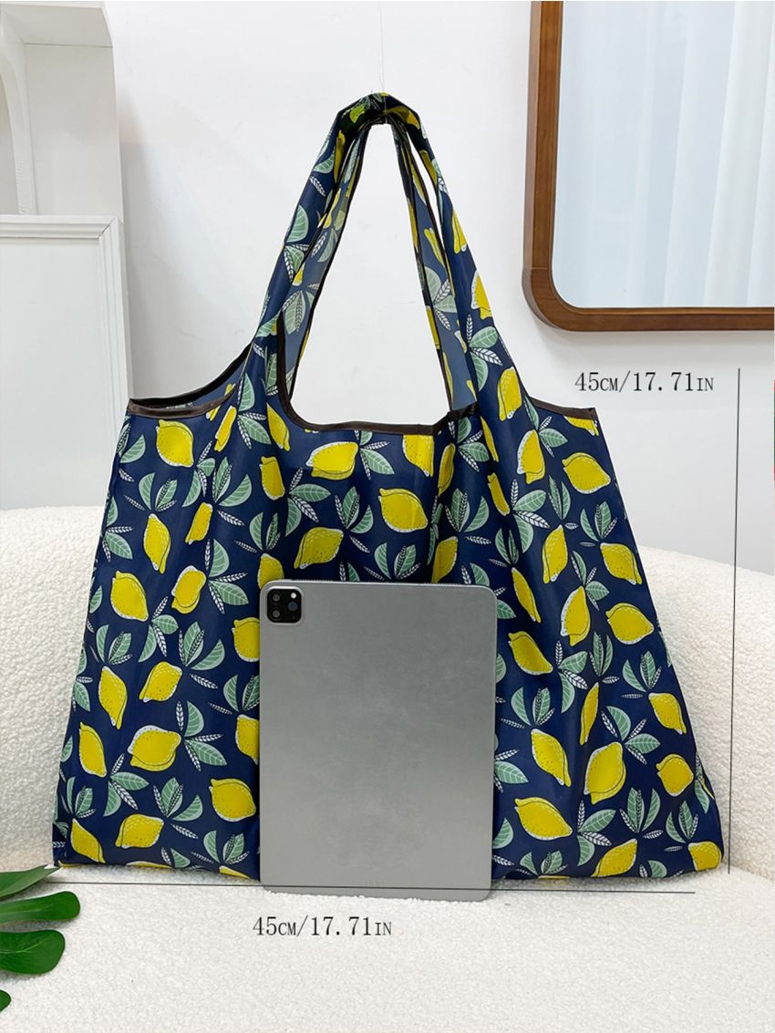 Lemon Print Shopper Bag