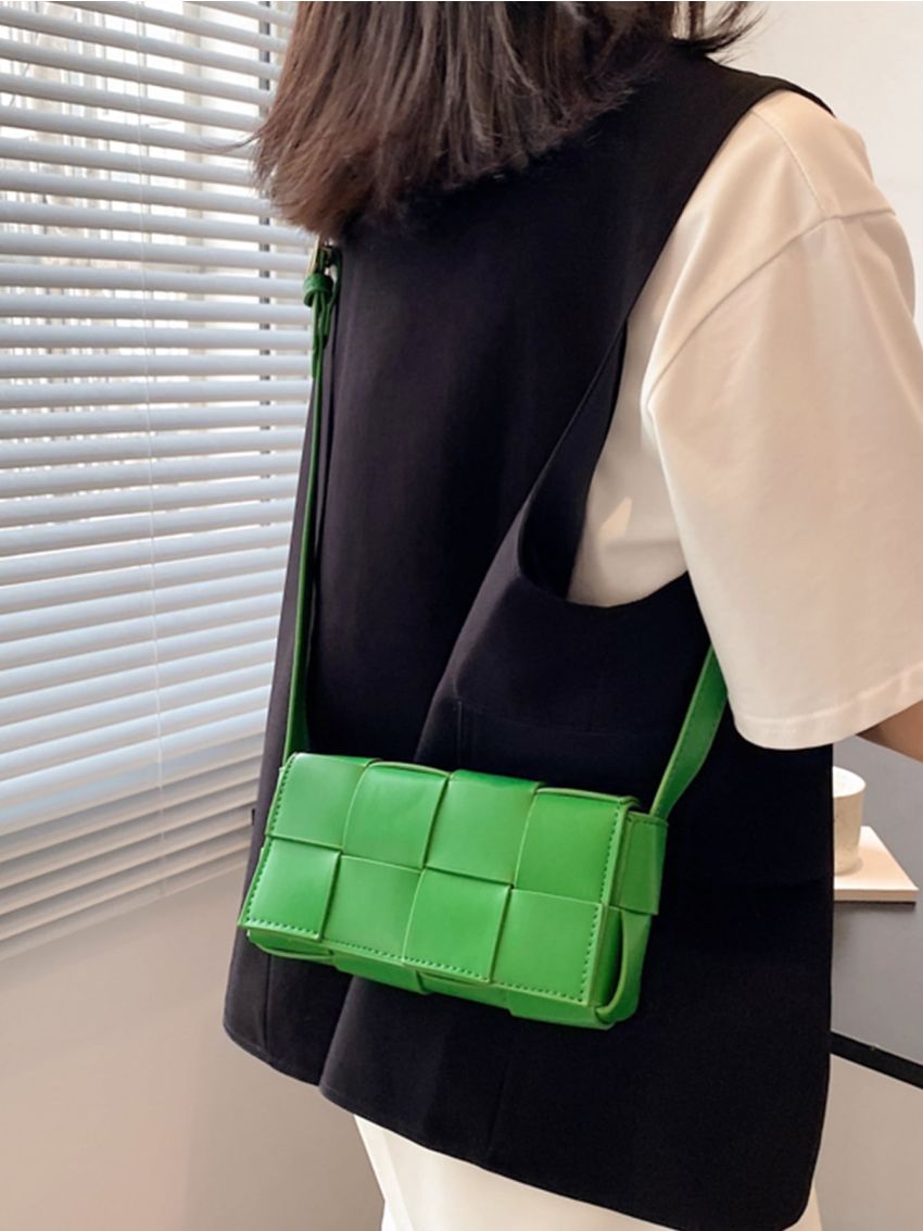 Geometric Decor Flap Square Bag