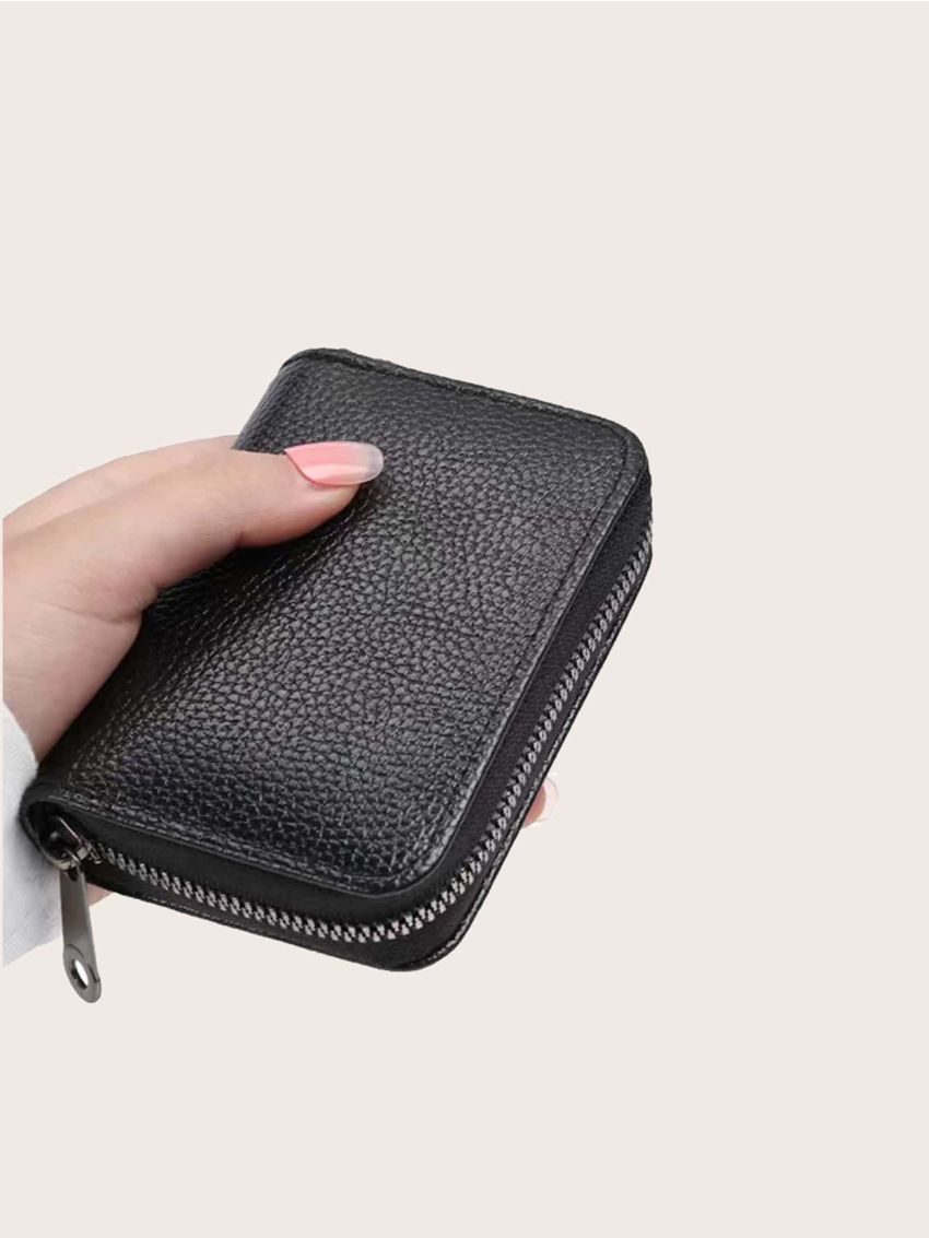 Business Card Holder Wallet Women Men Gray Bank ID Credit Card Holder 20 Bits Card Wallet PU