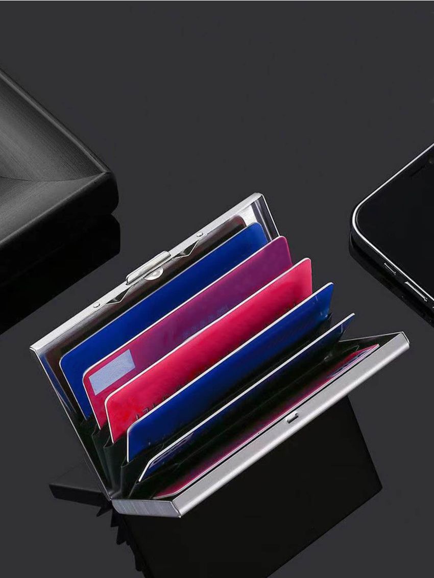 Card Holder Men RFID Blocking Metal Slim Wallet Money Bag Anti-scan Credit Card Holder