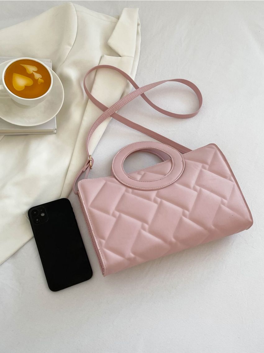Quilted Double Handle Square Bag
