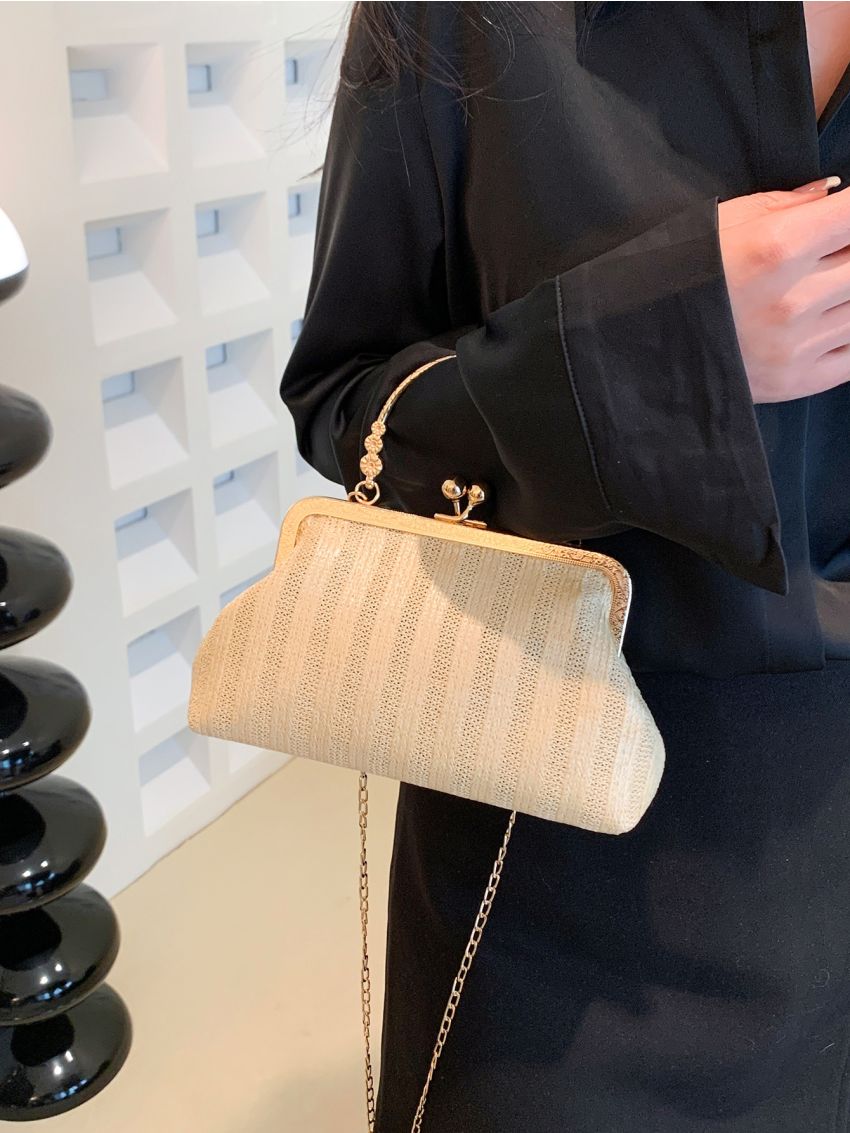 Kiss Lock Chain Satchel Bag