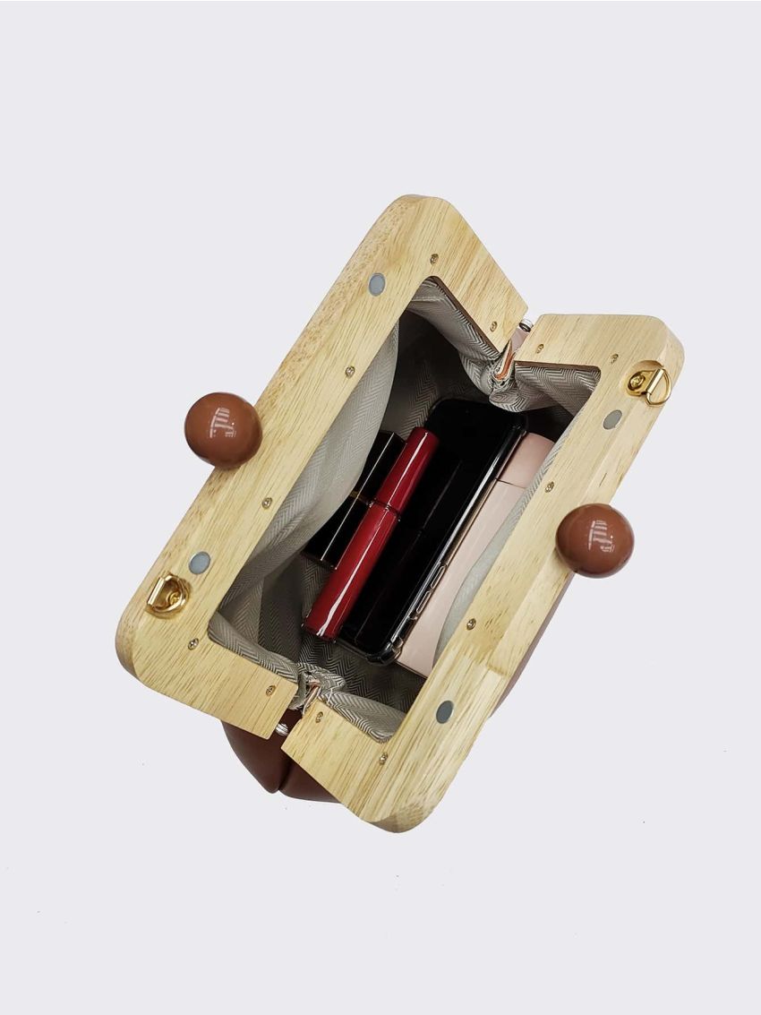 Chain Decor Kiss Lock Square Bag