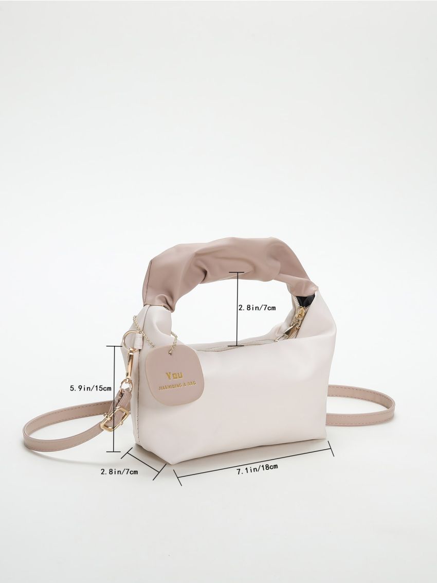 Mini Ruched Top Handle Square Bag