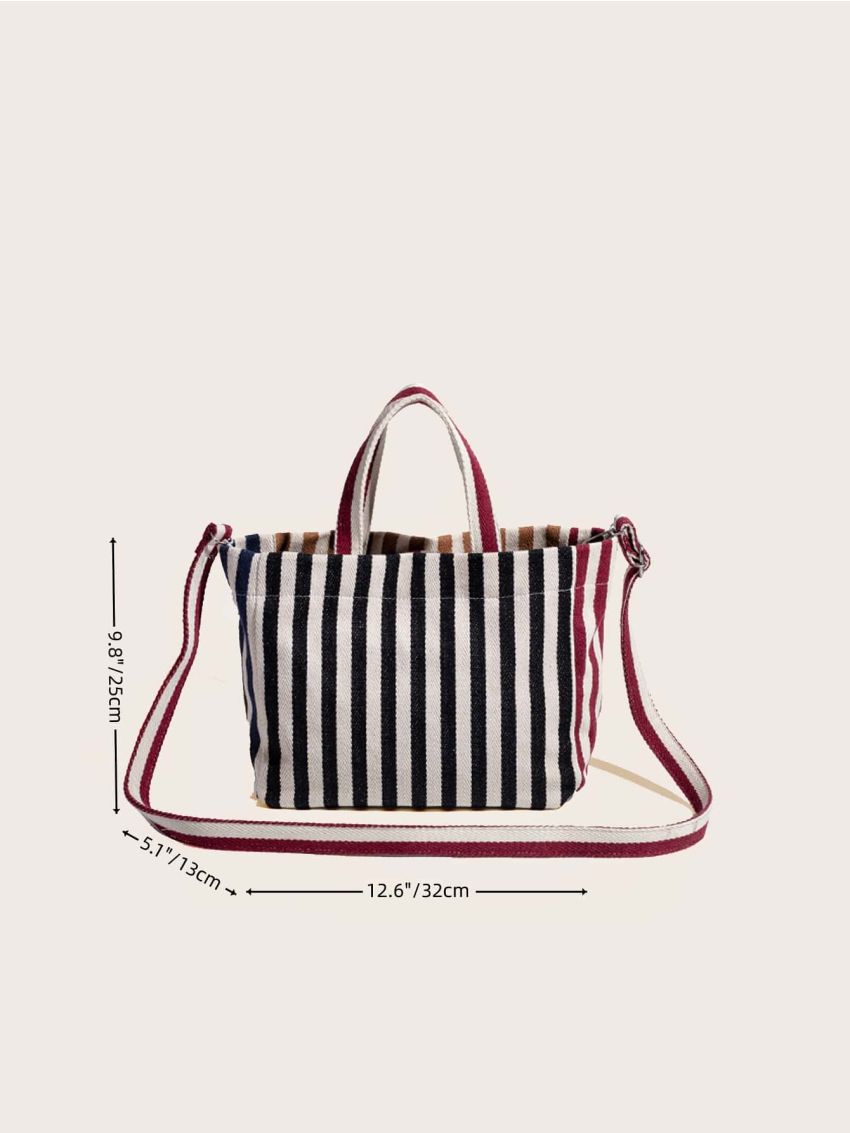 Striped Pattern Shopper Bag