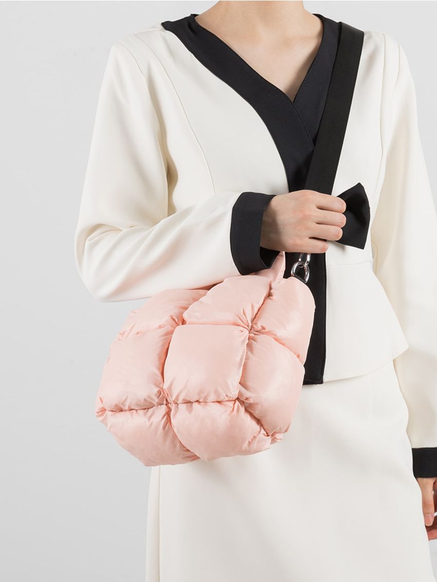 Fashion Large Tote Padded Handbag Designer Quilted Women Shoulder Bag Luxury Nylon Down Crossbody Bag Purse