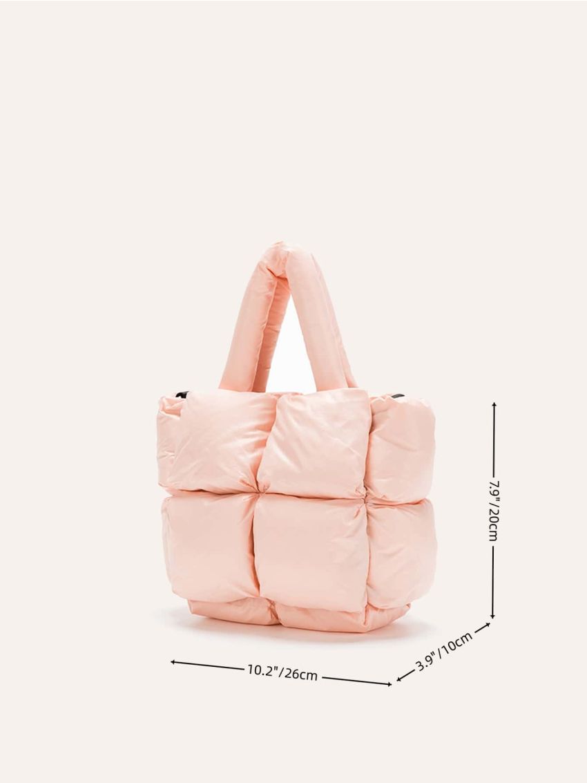 Fashion Large Tote Padded Handbag Designer Quilted Women Shoulder Bag Luxury Nylon Down Crossbody Bag Purse