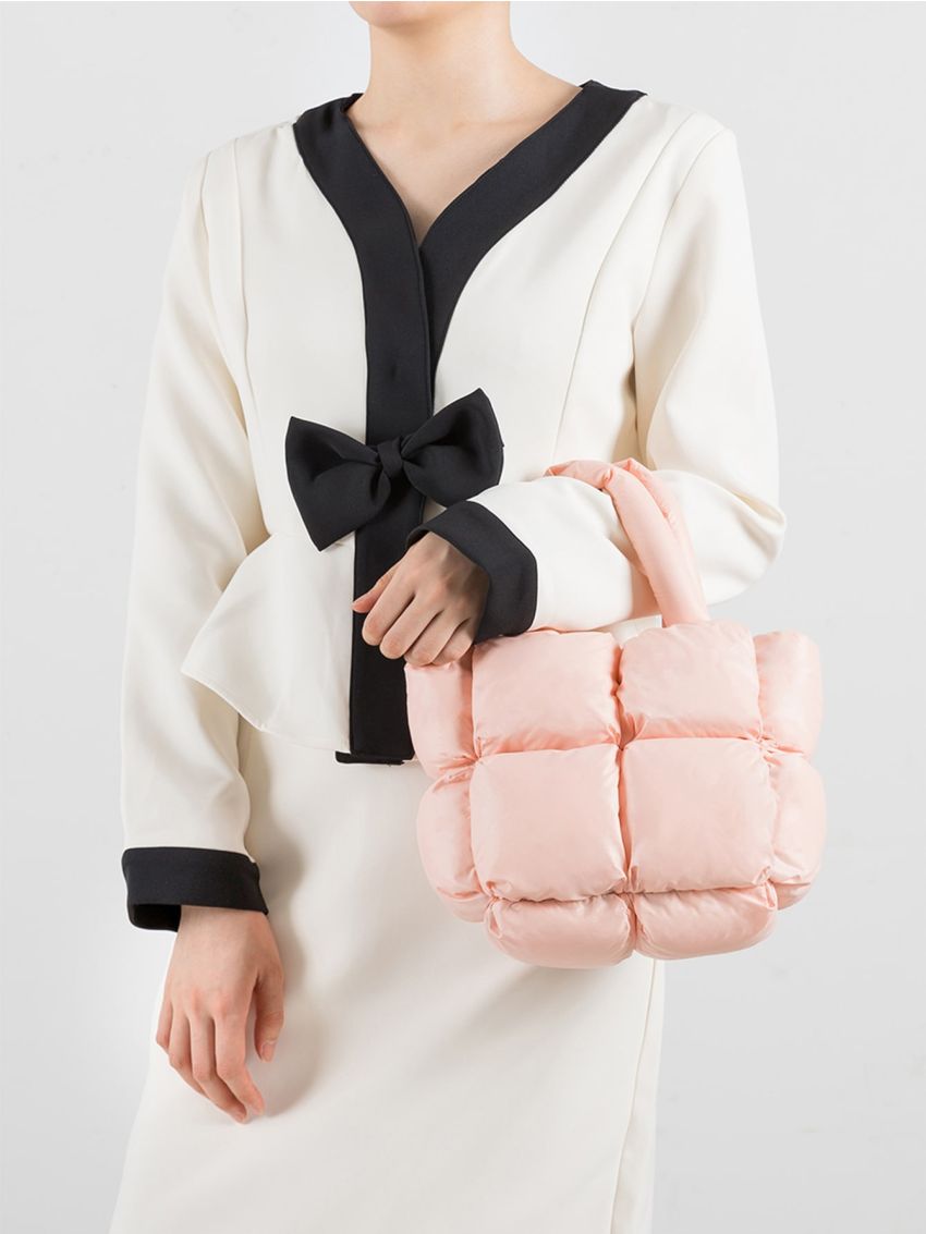 Fashion Large Tote Padded Handbag Designer Quilted Women Shoulder Bag Luxury Nylon Down Crossbody Bag Purse