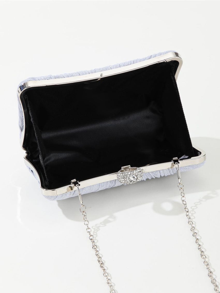 Mini Glitter Rhinestone Decor Chain Box Bag
