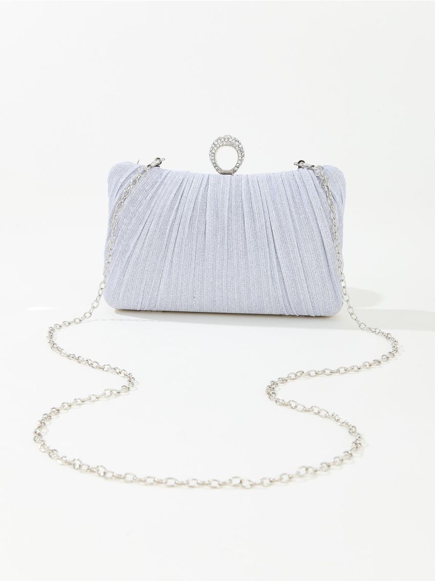 Mini Glitter Rhinestone Decor Chain Box Bag