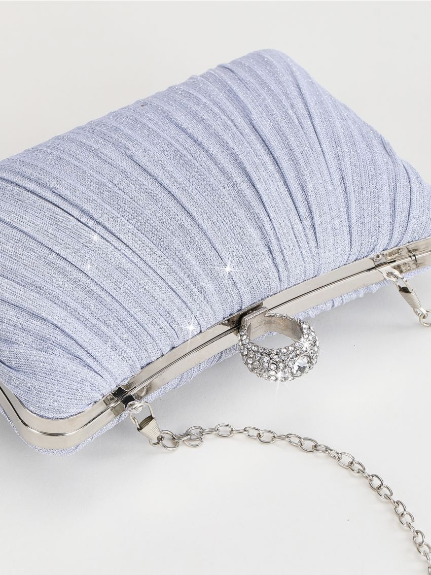 Mini Glitter Rhinestone Decor Chain Box Bag