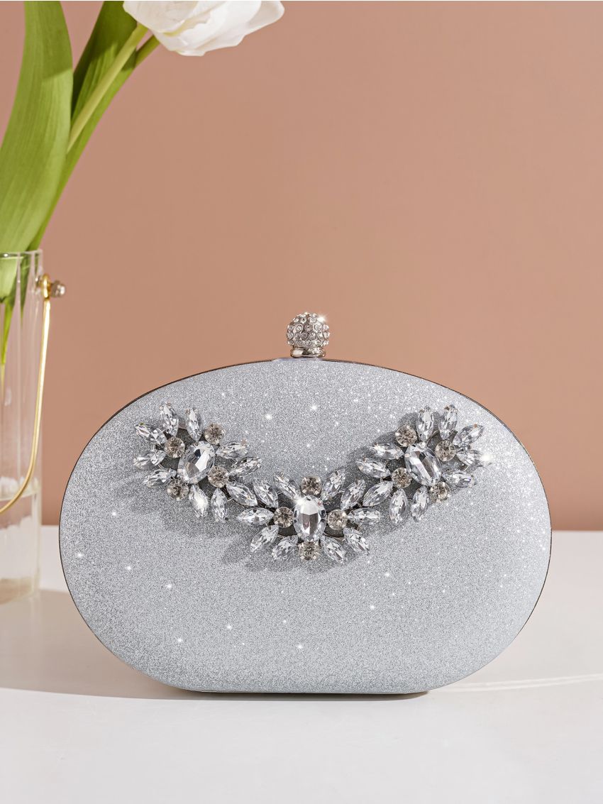Mini Glitter Rhinestone Decor Box Bag