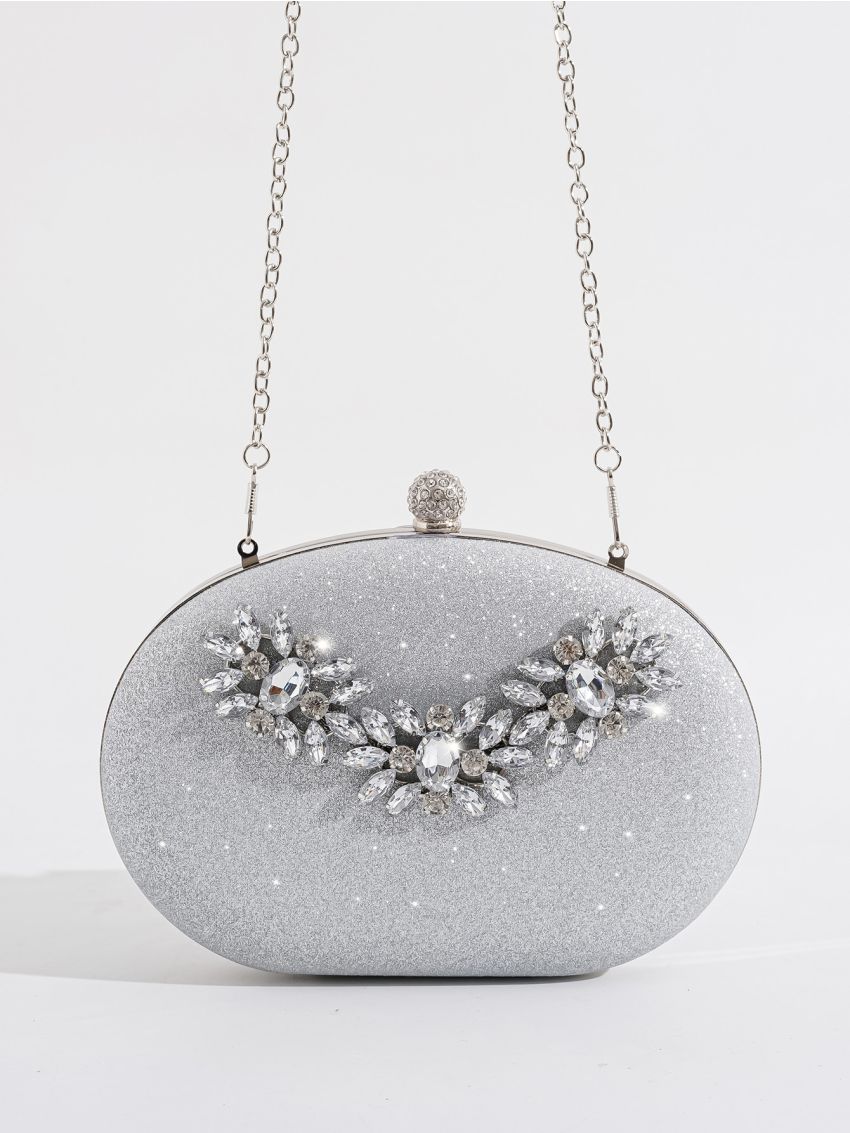 Mini Glitter Rhinestone Decor Box Bag