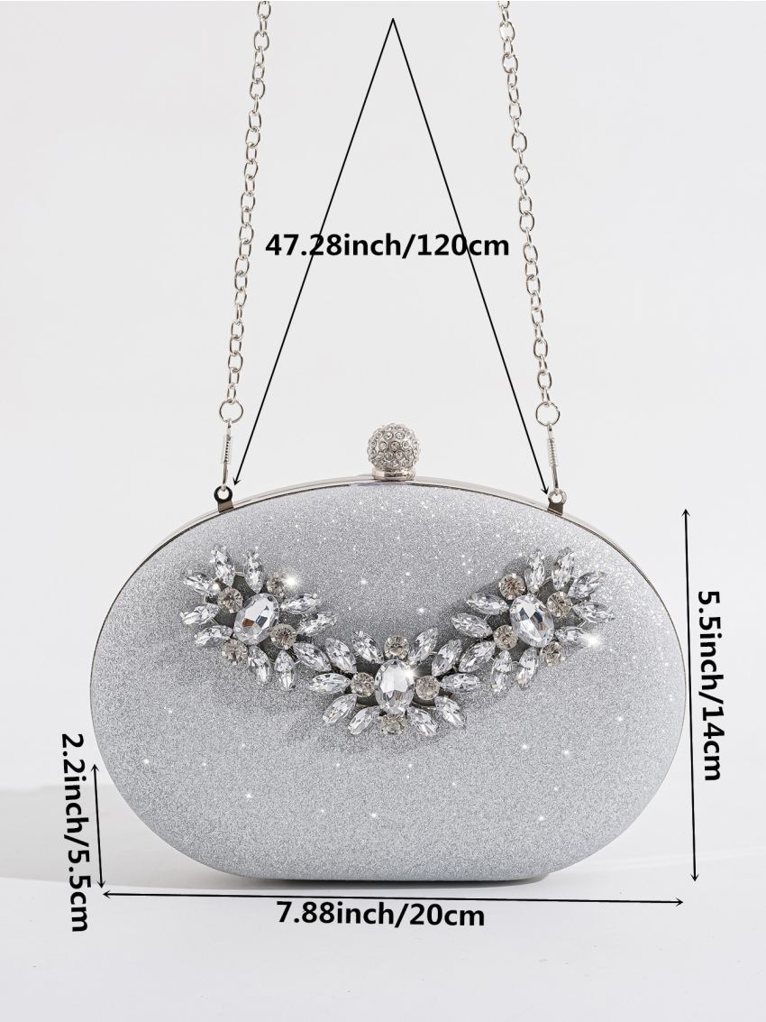 Mini Glitter Rhinestone Decor Box Bag