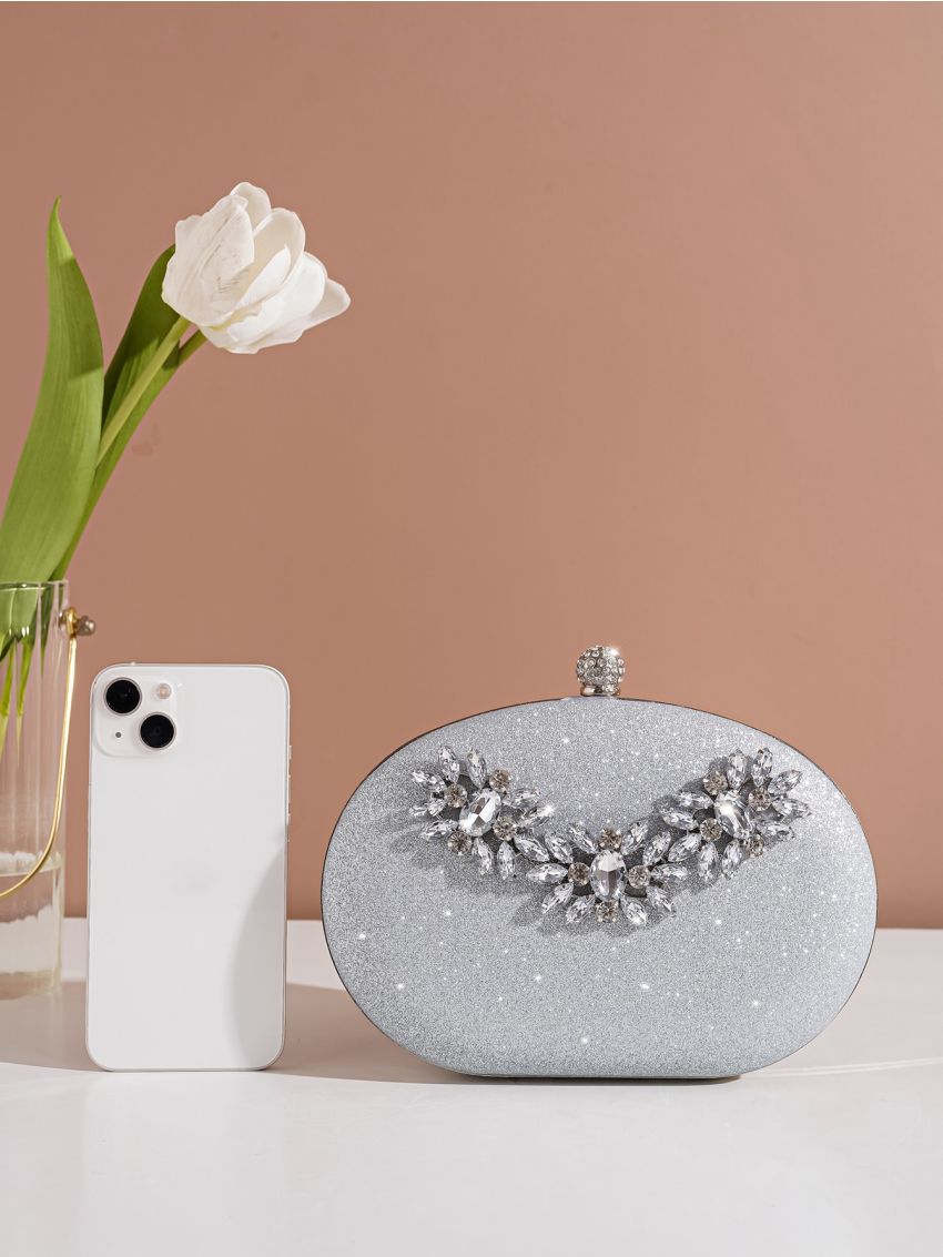 Mini Glitter Rhinestone Decor Box Bag