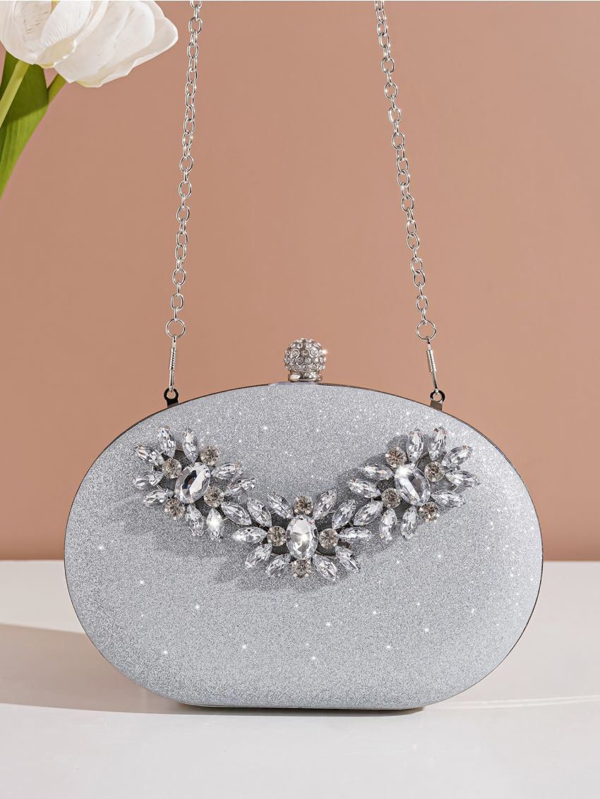 Mini Glitter Rhinestone Decor Box Bag