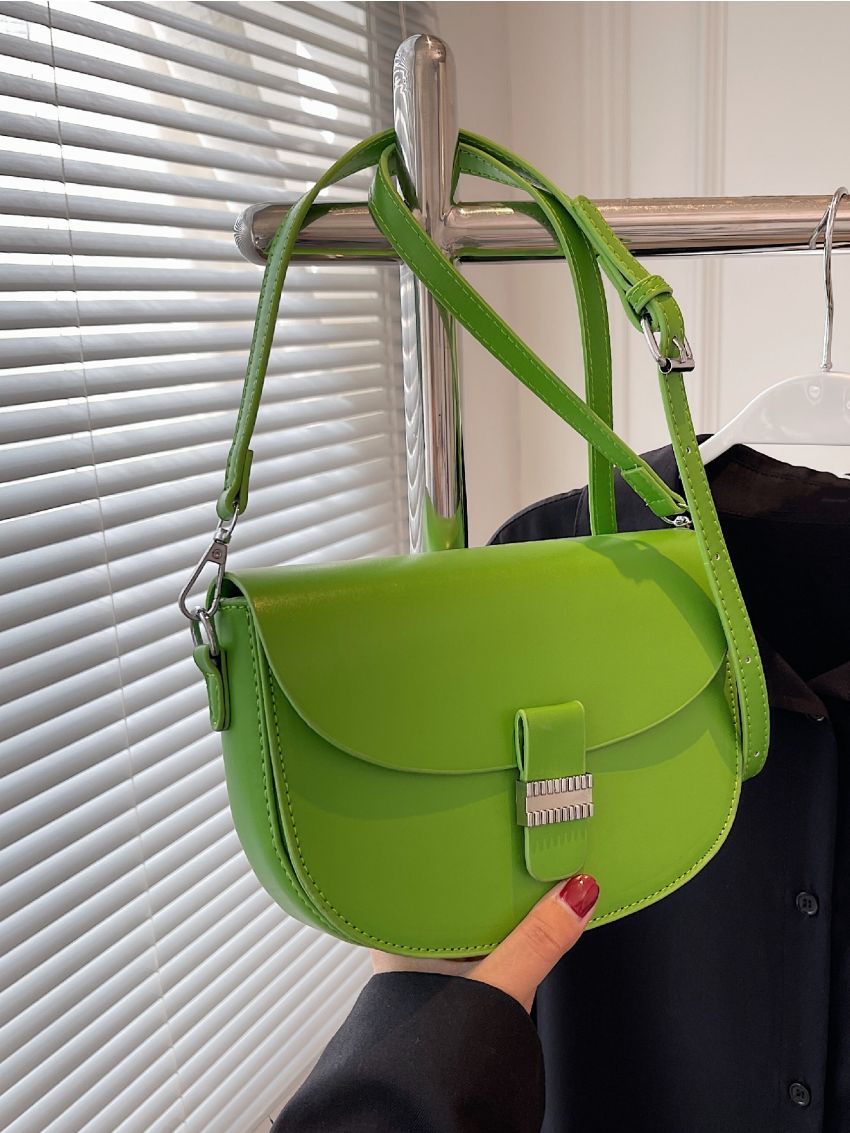 Mini Metal Lock Flap Saddle Bag