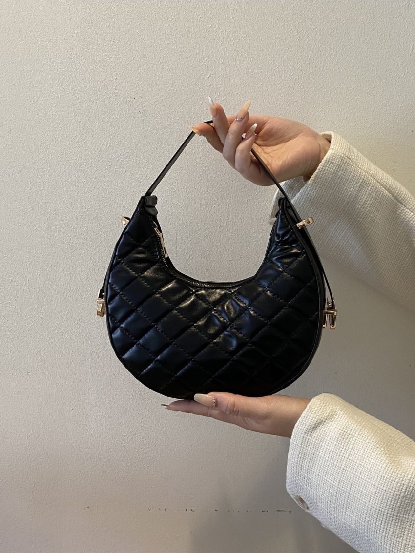 Quilted Detail Hobo Bag