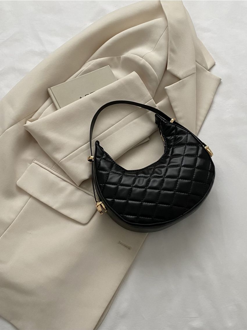 Quilted Detail Hobo Bag