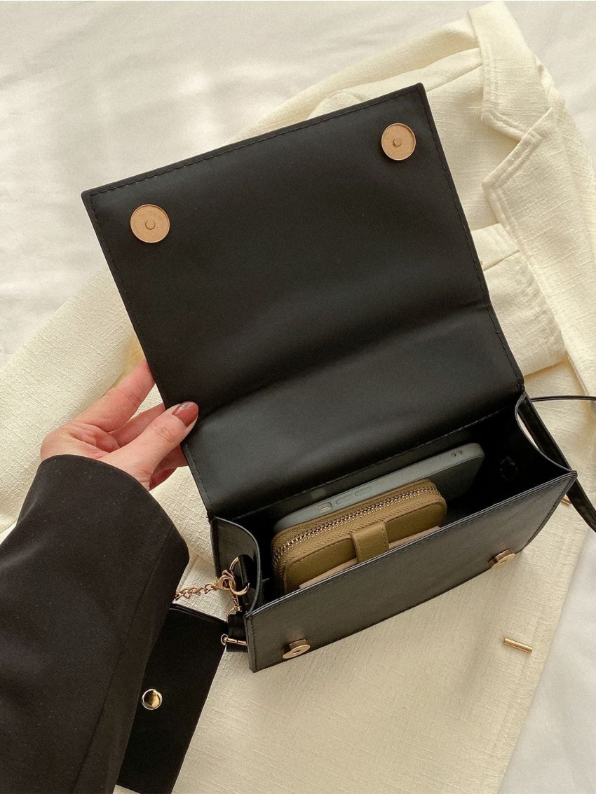 Geometric Embossed Square Bag