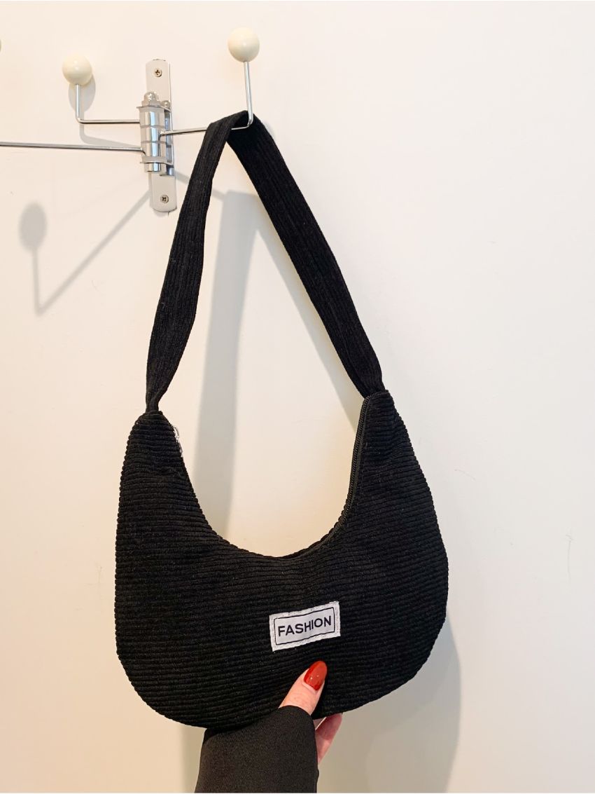 Mini Letter Patch Decor Hobo Bag