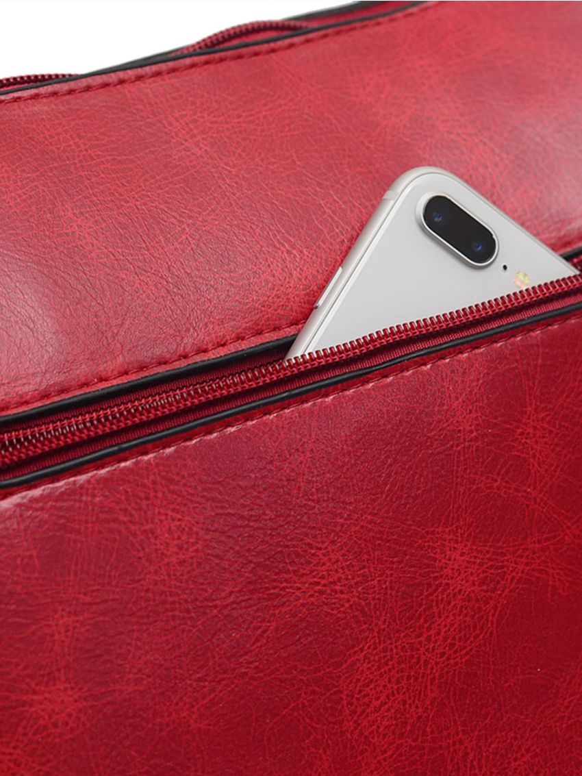 Tassel Decor Snakeskin Embossed Shoulder Bag