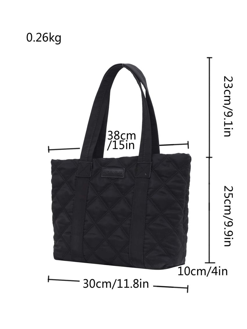Quilted Shoulder Tote Bag