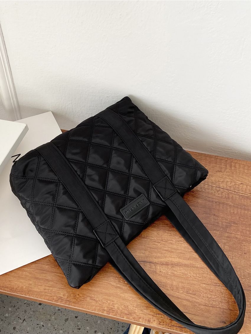Quilted Shoulder Tote Bag