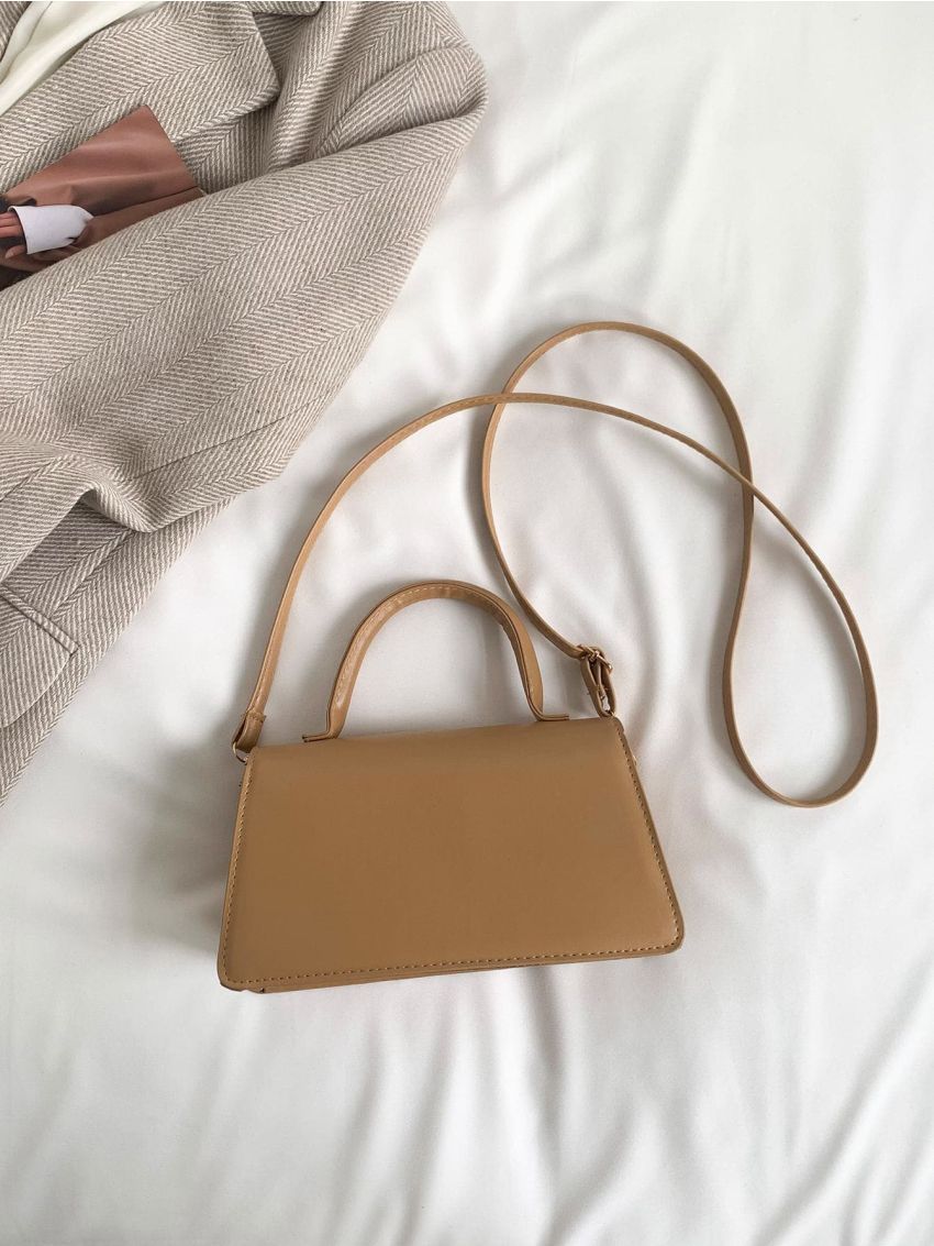 Crocodile Embossed Flap Square Bag