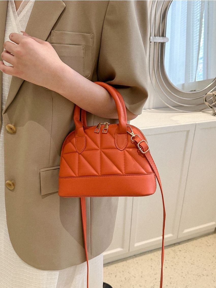 Quilted Double Handle Dome Bag