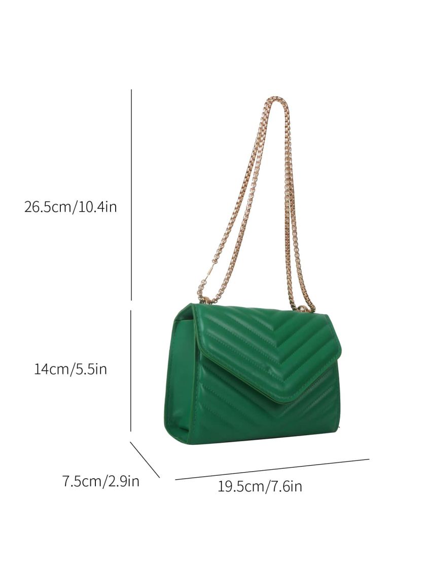 Mini Chevron Quilted Flap Chain Square Bag