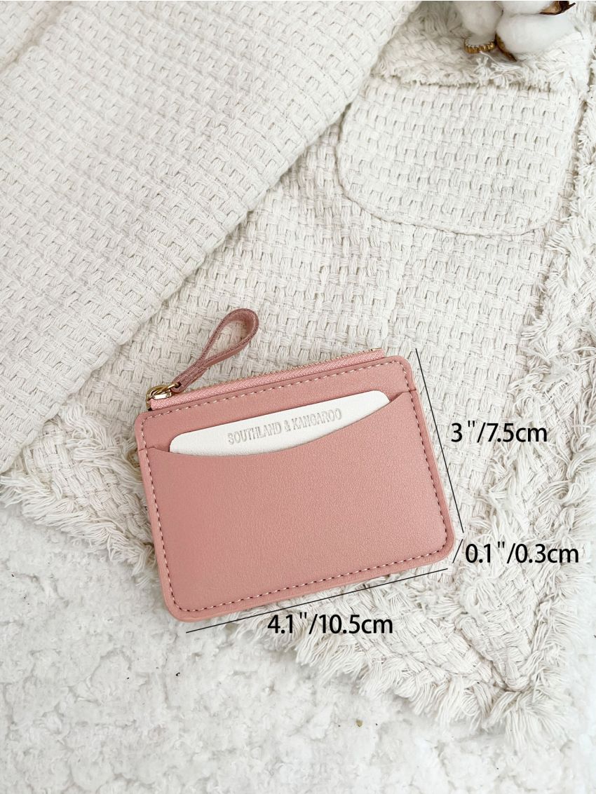Litchi Embossed Stitch Detail Card Holder