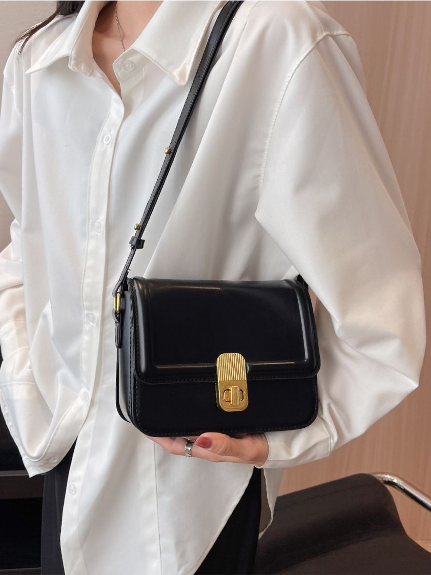 Mini Metal Decor Flap Square Bag