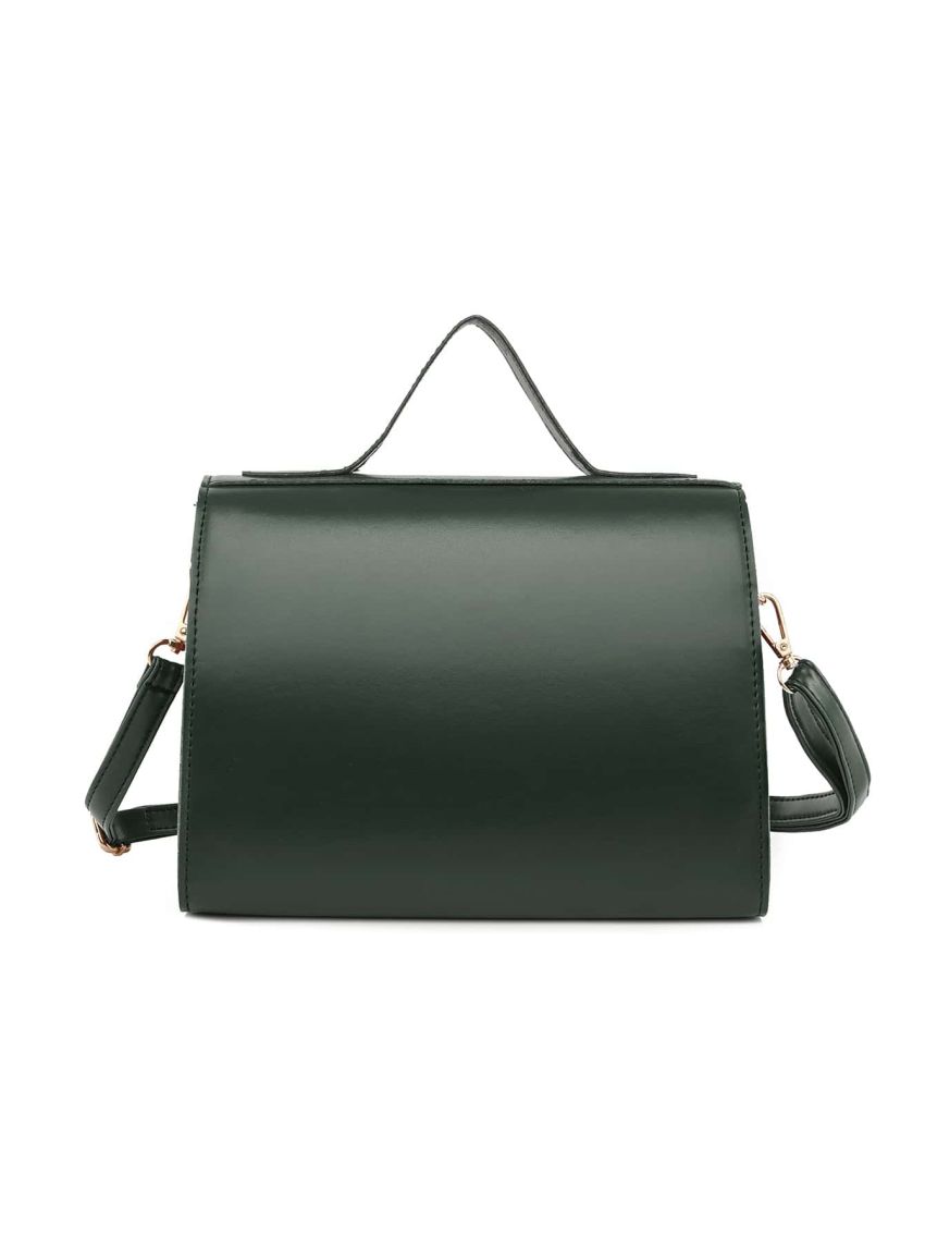 Minimalist Buckle Decor Satchel Bag