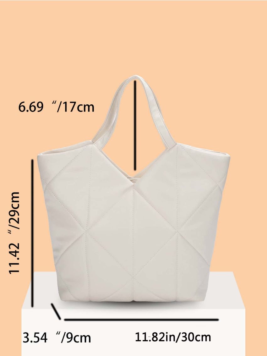 Quilted Detail Shoulder Tote Bag