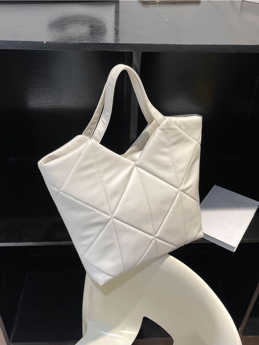 Quilted Detail Shoulder Tote Bag