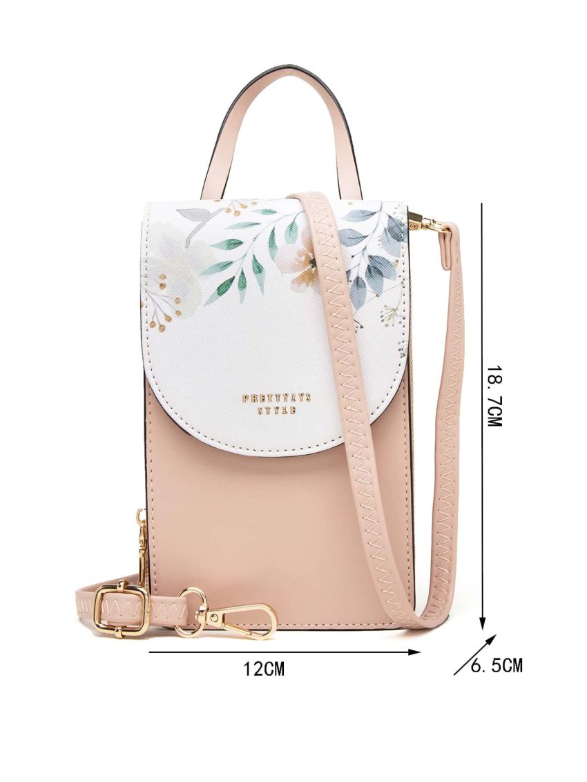 Letter & Flower Graphic Phone Wallet