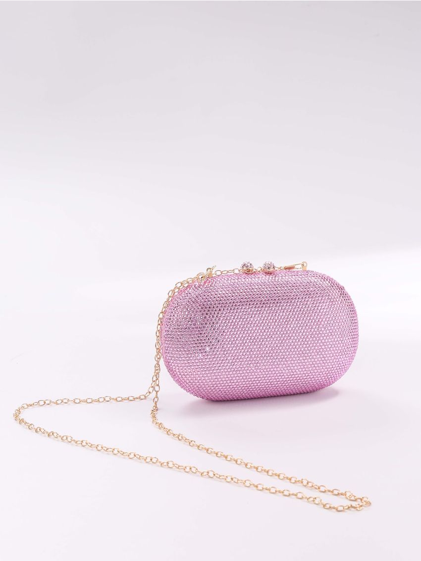 Mini Rhinestone Decor Chain Box Bag