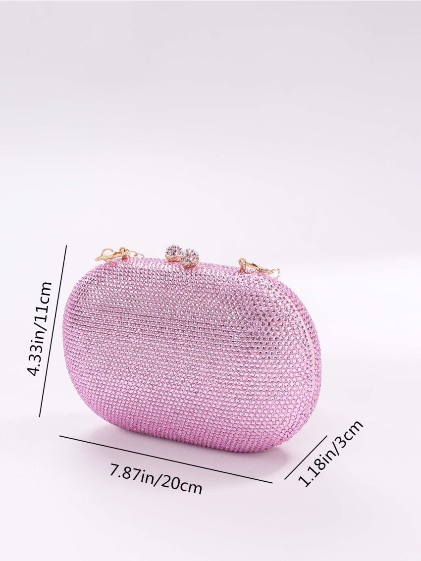 Mini Rhinestone Decor Chain Box Bag