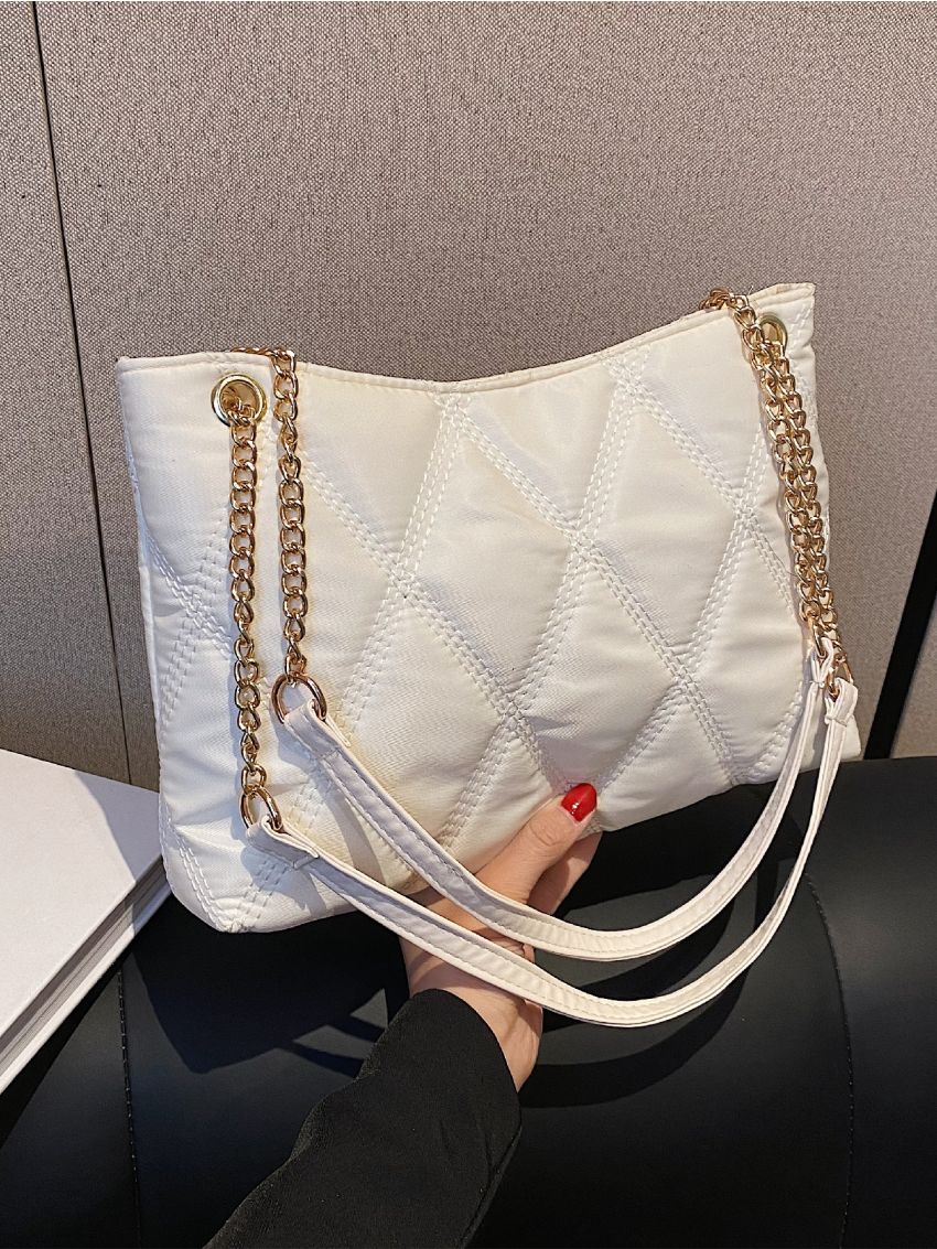 Quilted Pattern Grommet Eyelet Hobo Bag