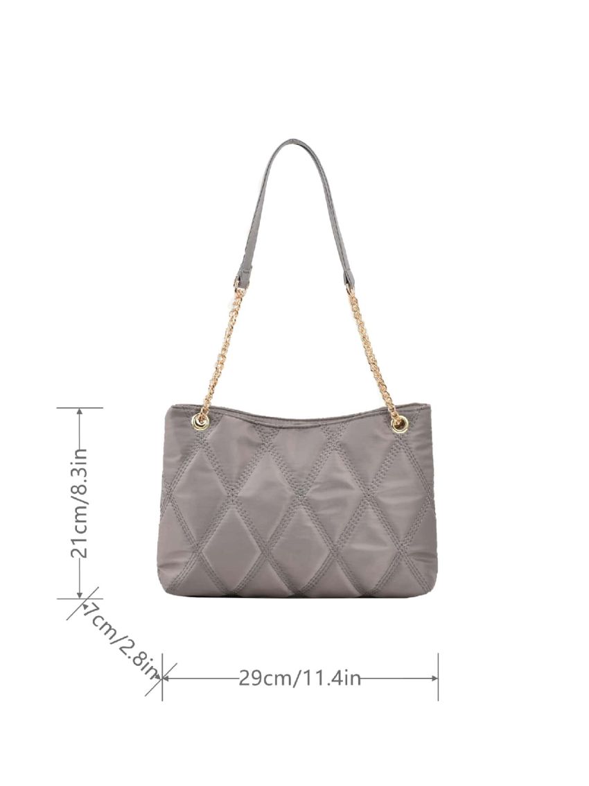 Quilted Pattern Grommet Eyelet Hobo Bag