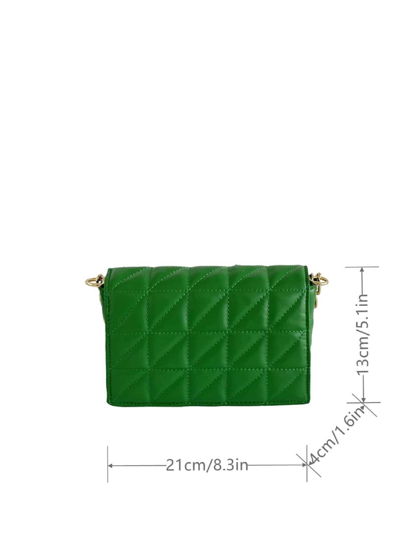 Quilted Flap Chain Square Bag