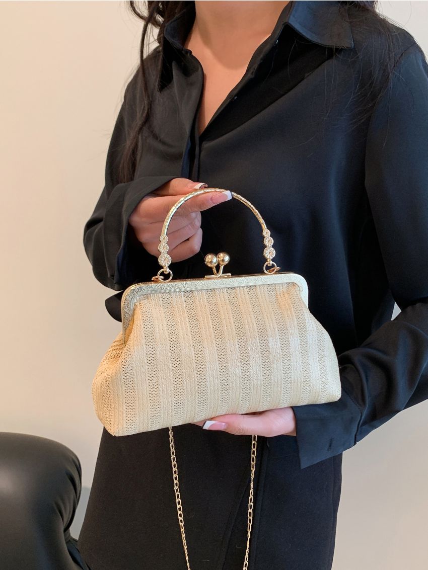 Kiss Lock Chain Satchel Bag