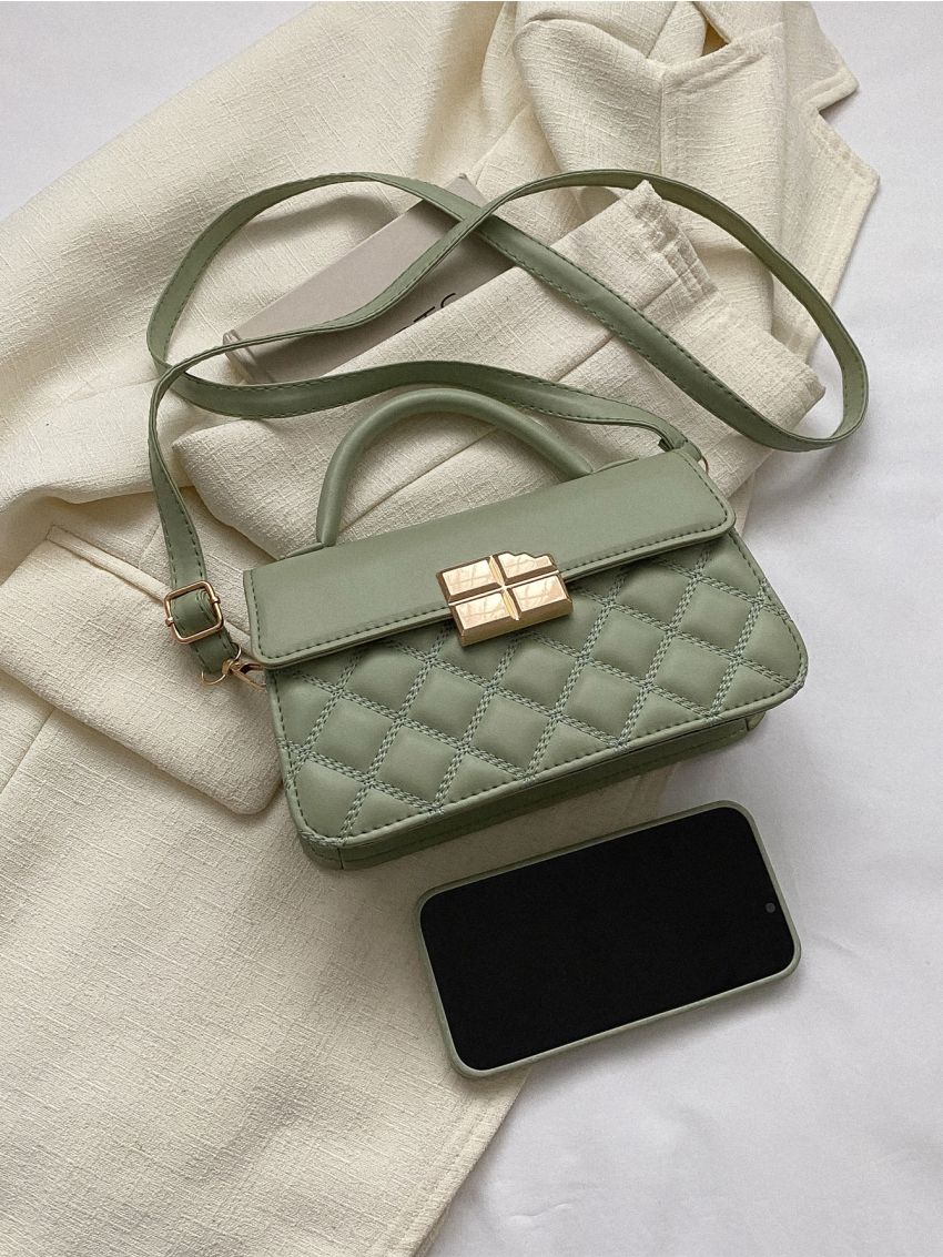Quilted Flap Square Bag