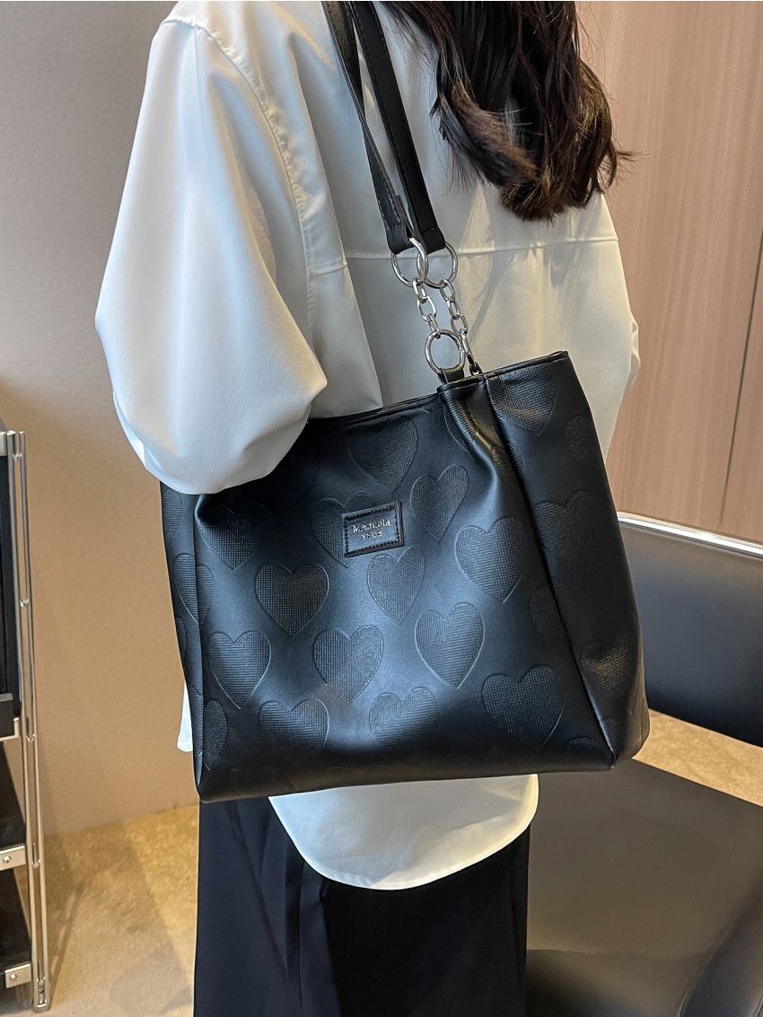 Heart Pattern Shoulder Tote Bag