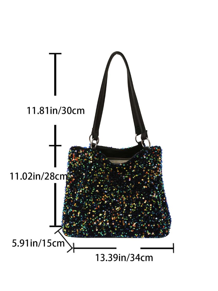 Sequin Decor Shoulder Tote Bag
