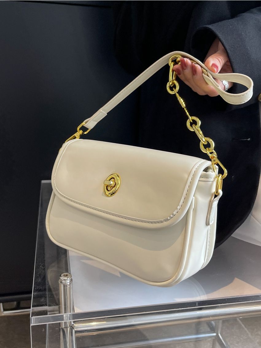 Metal Decor Flap Square Bag