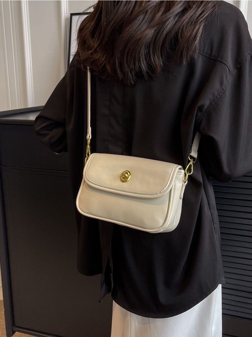 Metal Decor Flap Square Bag