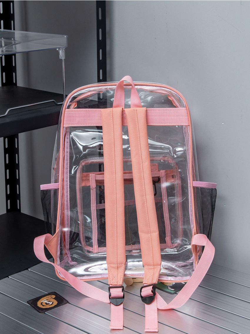 Clear Contrast Binding Functional Backpack