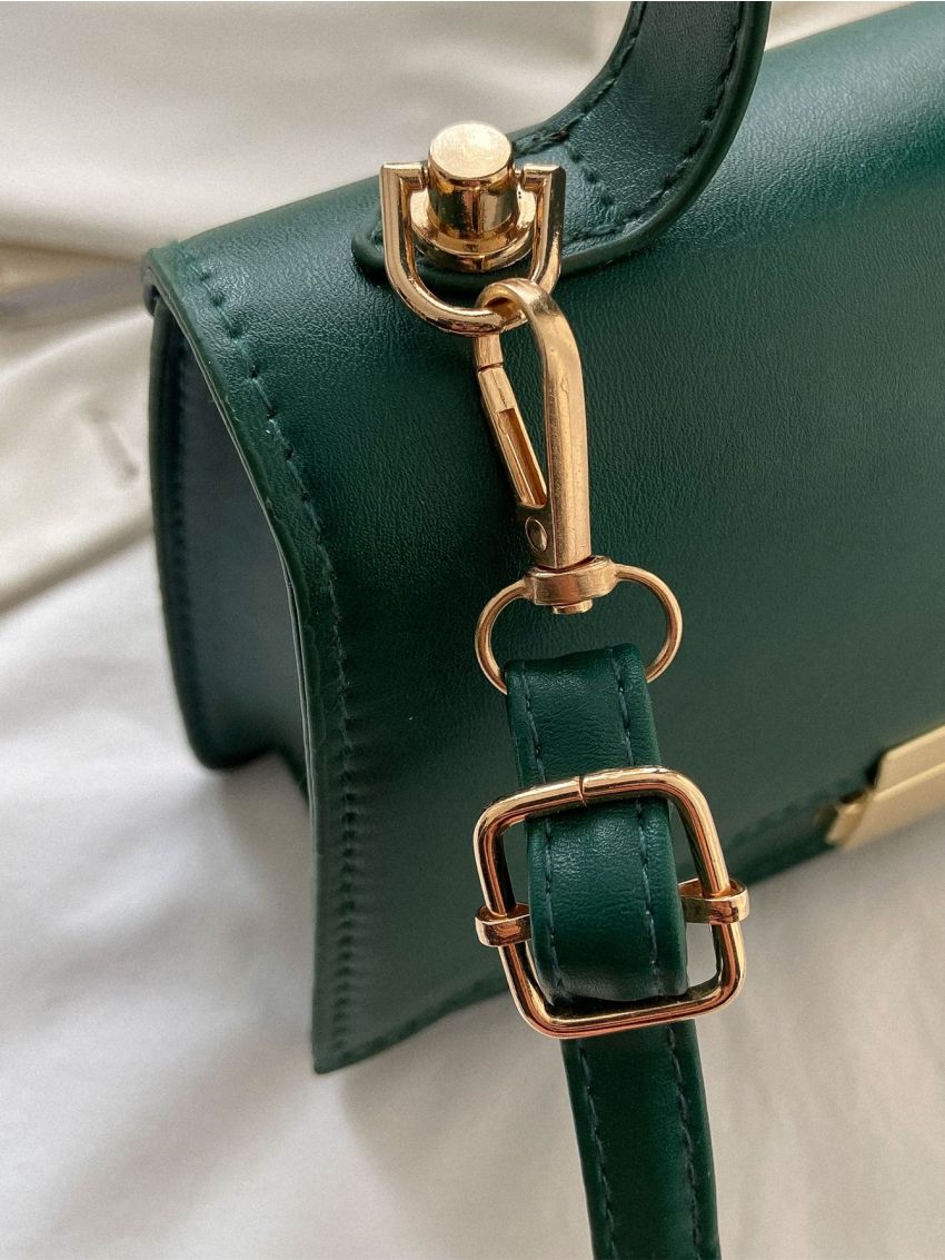 Metal Lock Flap Square Bag